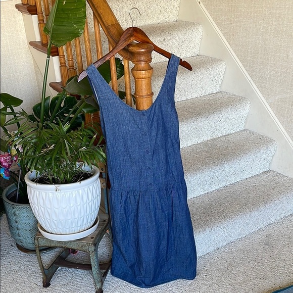 Gap Blue Sleeveless Denim Chambray Dress - Picture 1 of 12